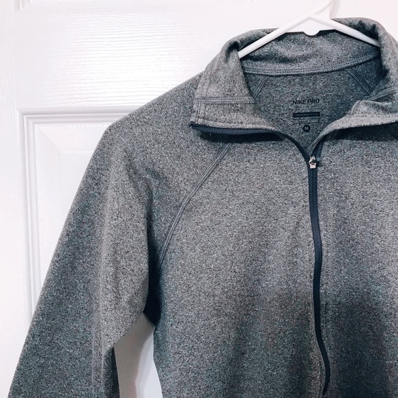 Nike Pro Dri Fit Grey Running Quarterzip Jacket - Picture 1 of 12